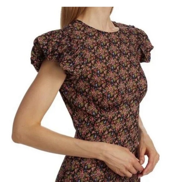 Doen Black Floral Midi Dress with Multicolor Print - Picture 2 of 5